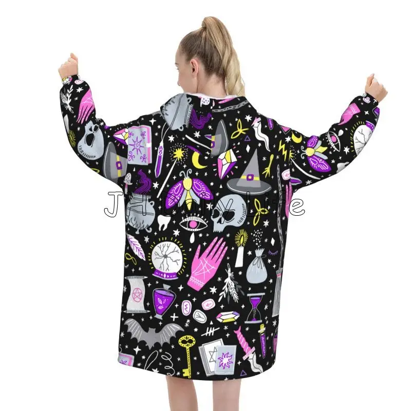 Magic Witchy Goth Übergroße De – Sherpa Hoodie Fleece Bewertung und Preis